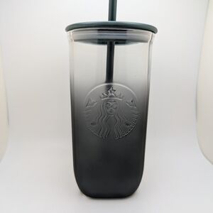 Starbucks Asia frosted gray 16oz triangle glass BNWT